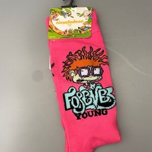 Nickelodeon Rugrats Chuckie Graphic Pink Crew Socks 
NWT unisex osfa